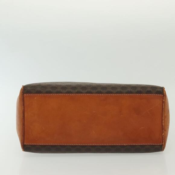 CELINE Macadam Canvas Hand Bag Pvc Leather Brown Gold - Picture 9 of 13